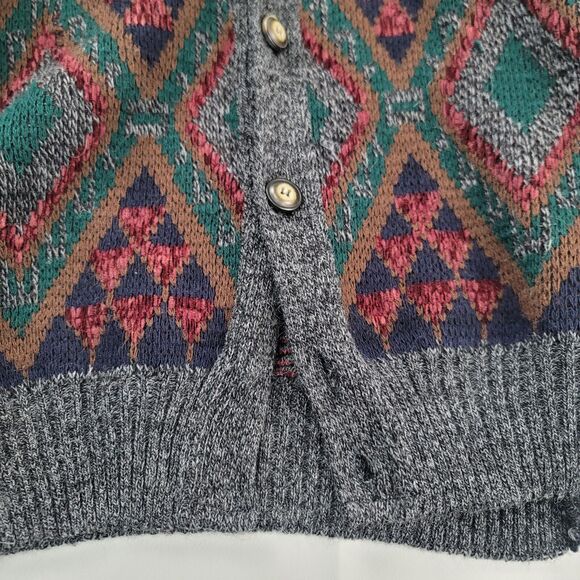 Vintage Sears Cardigan Sweater Mens Large Acrylic Wool Made In Italy Grandpa - Picture 3 of 8